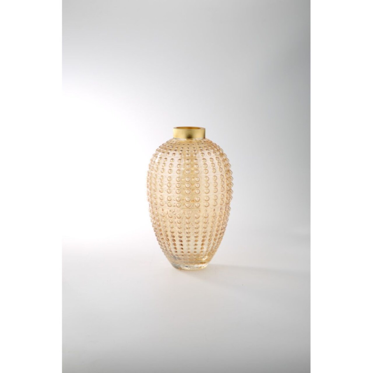CC Home Furnishings Hand Blown Glass Bubbled Urn Vase - 10.5" - Amber and Gold